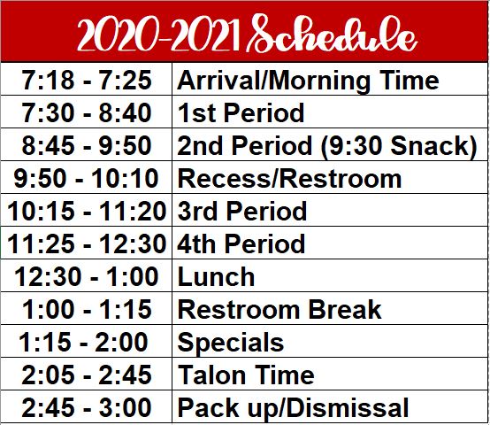 Daily Schedule